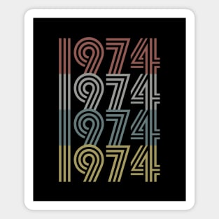 1974 Birth Year Retro Style Magnet